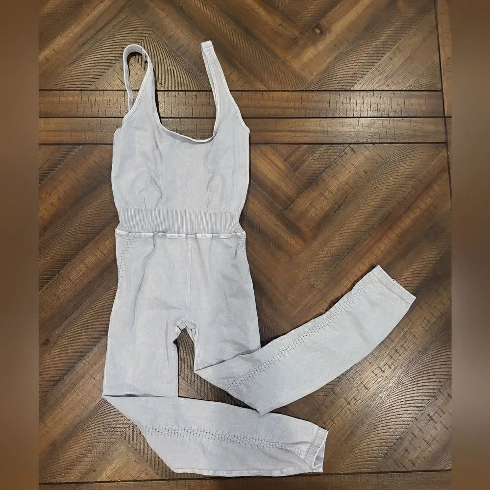 Free People Good Karma Onesie Ice Grey XS/S NWOT